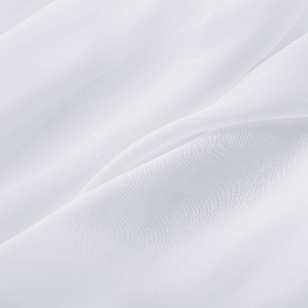 Window Valance Half Sheer Curtains Rod Pocket 60″W x 18″L (Pack of 1) White