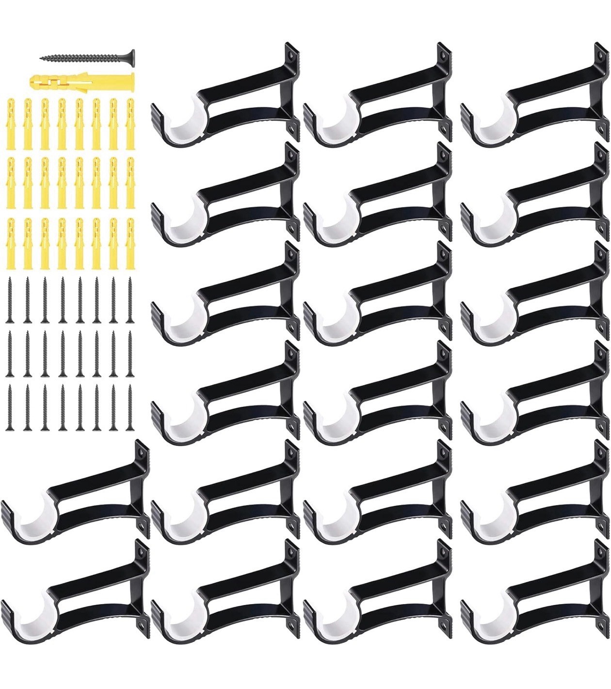 16 Pcs Curtain Rod Bracket Heavy Duty Holders Hooks Hangers Bulk for 1 Inch t…