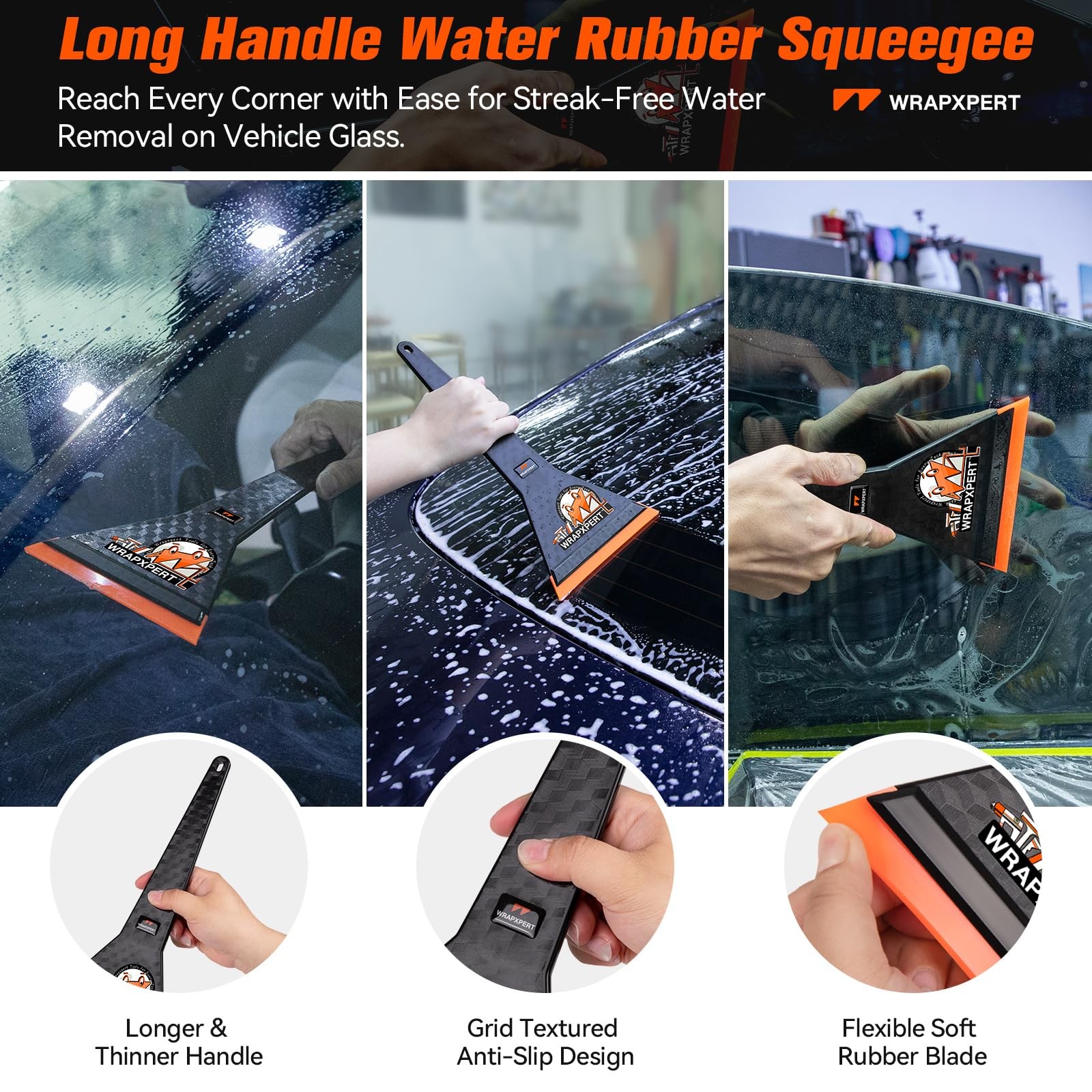 Car Window Tint Tools Kit Vinyl Wrap Squeegee Felt Long Handle Film Installation