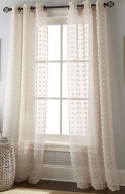 Grand Avenue Curtains 84 inches Long 2 Panels Eyelash Weave Semi Sheer NWT