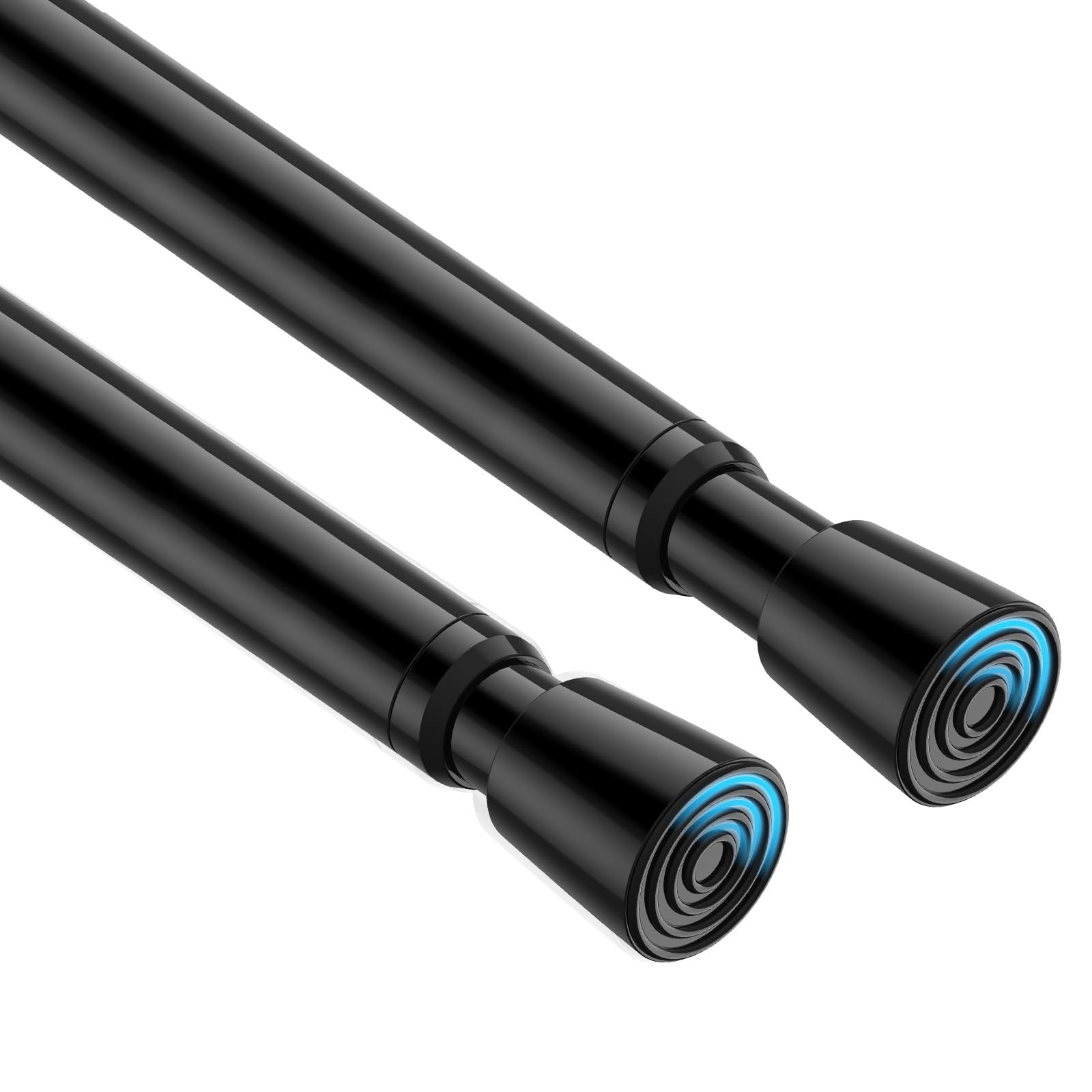 2 Pack Spring Tension Curtain Rod 33 to 59 inch Adjustable Curtain Rods No Dr…
