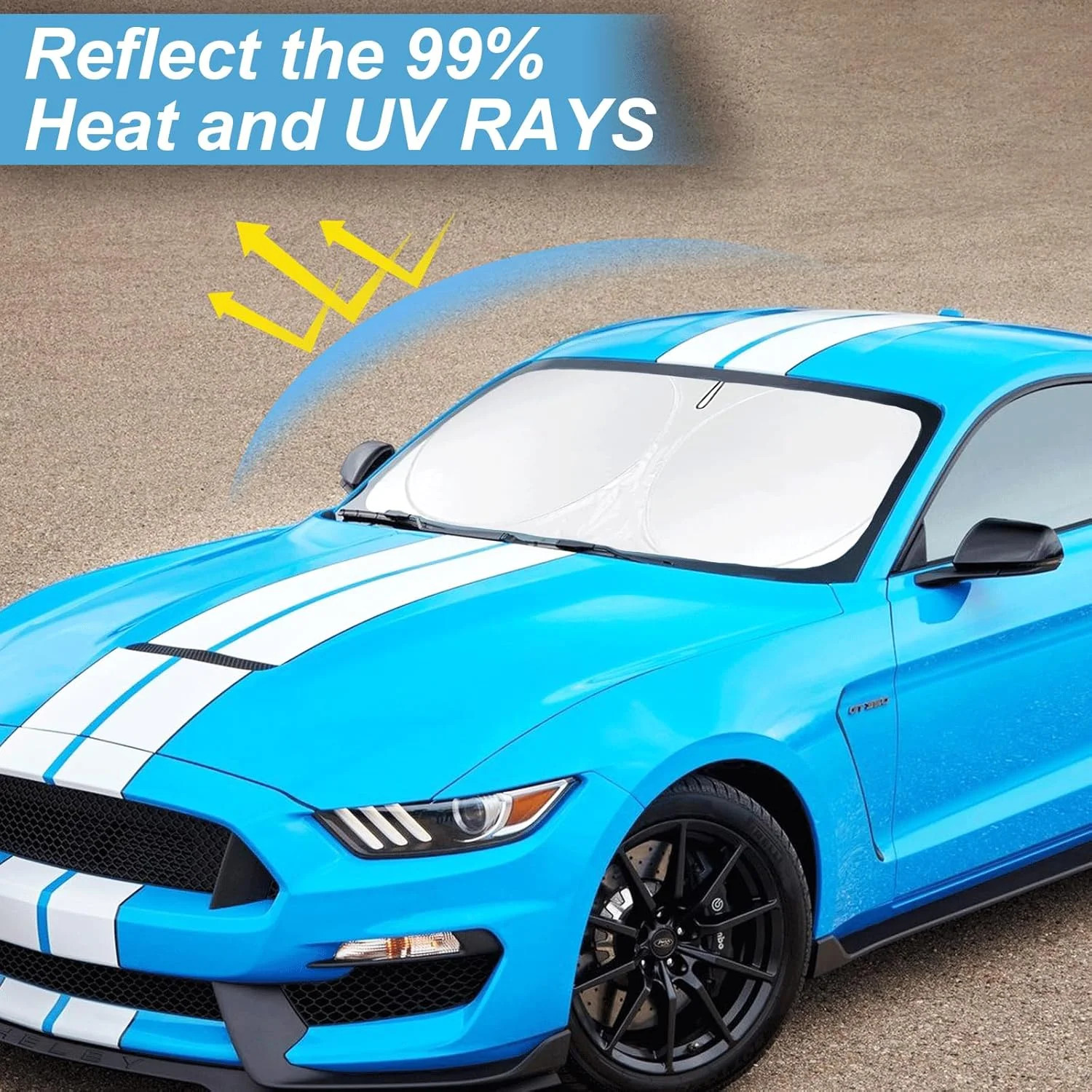 Sunshade for Mustang 2015-2025 2026 Ford Windshield Sun Shade (NOT for Ford Must