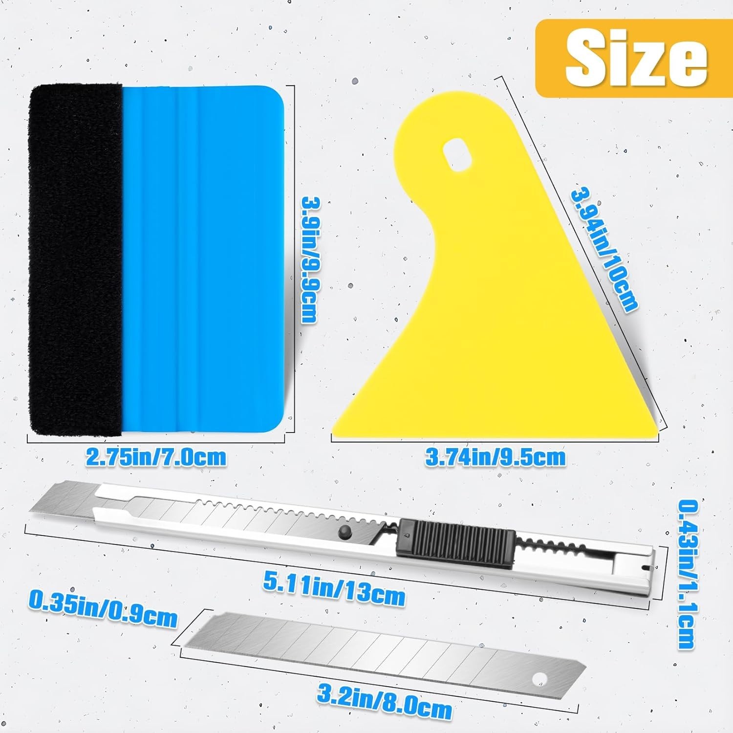 Vinyl Wrap Tool Kit for Car Window Tint Installation, 4″ Felt Edge Squeegee, …