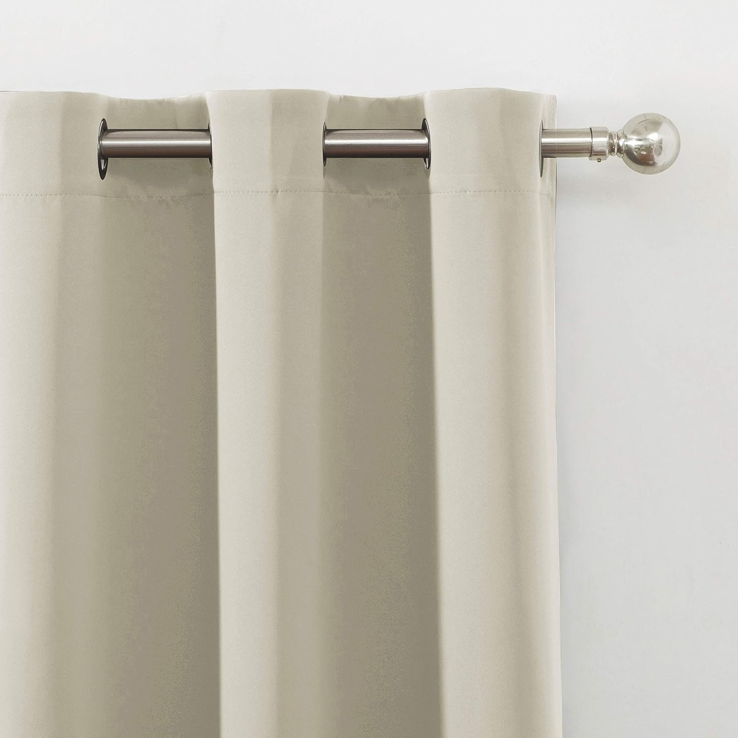 LEMOMO Light Beige Thermal Blackout Curtains/38 X 54 Inch/Set of 2 Panels Room D