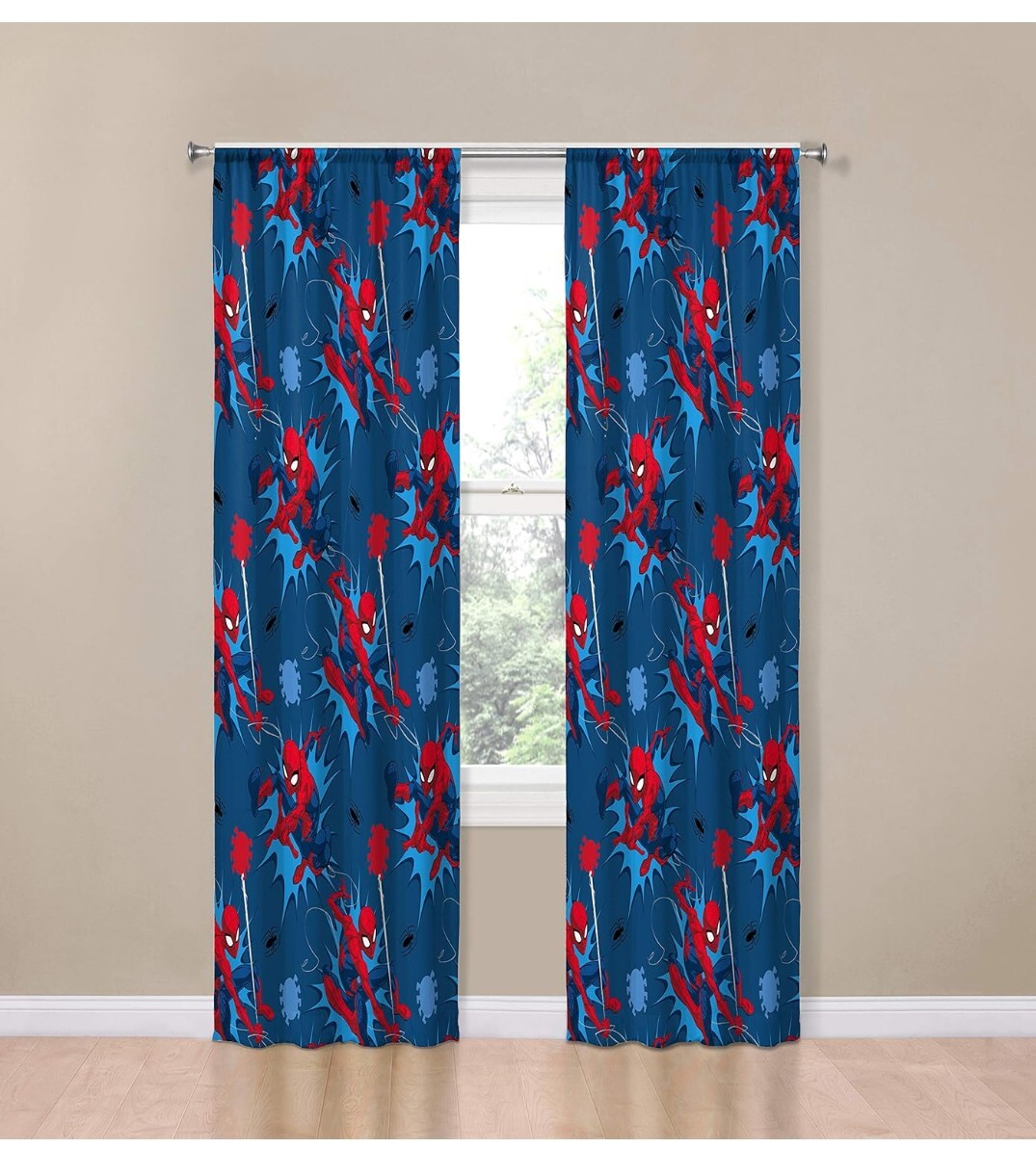 Jay Franco Marvel Spiderman Spidey Daze 84″ Inch Drapes Curtains. 4 Piece Set