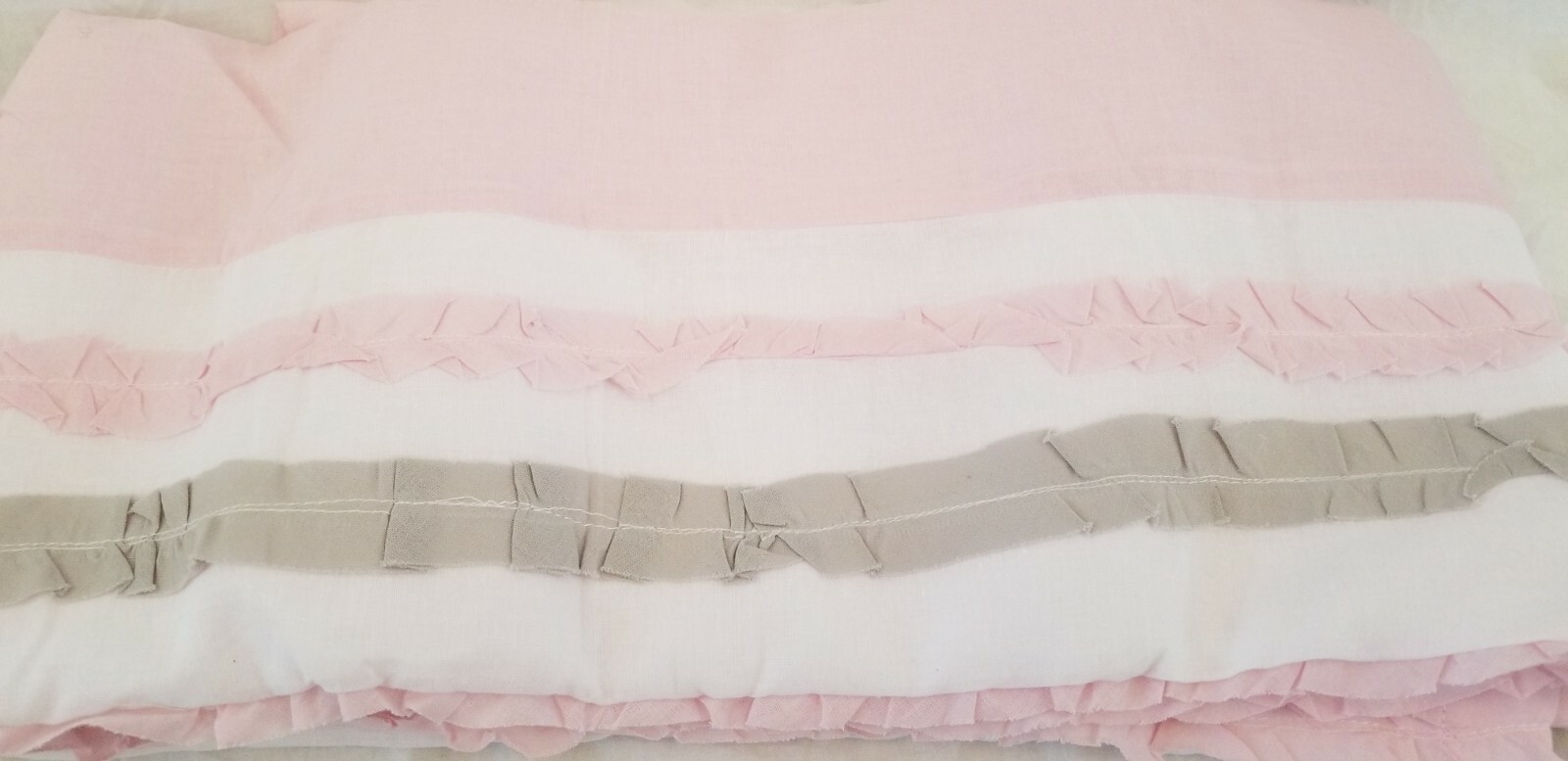 Charlotte Pink, White, & Grey One Window Panel 84″ L x 55″ W New