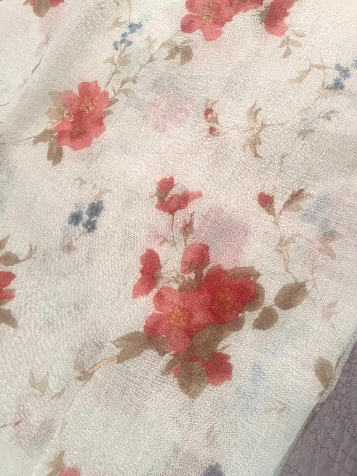 Kmart Floral Vine Pink 2pc 92 x 62 Tab-Top Drapery Panel Set