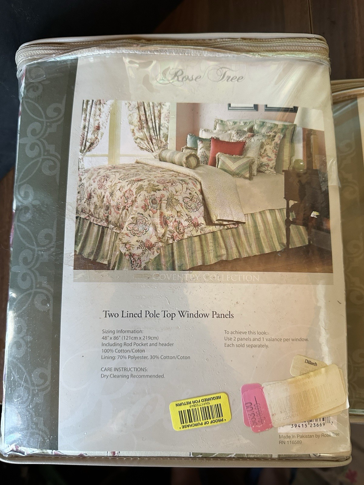Rose Tree New Window Panel Two Lined Window Panels And TwoTie Backs & 1 Valance