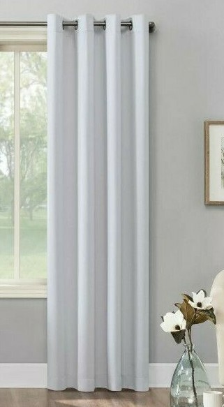 Sun Zero Grommet Curtain Panel 54 Inches X 84 Inches Light Grey Blackout