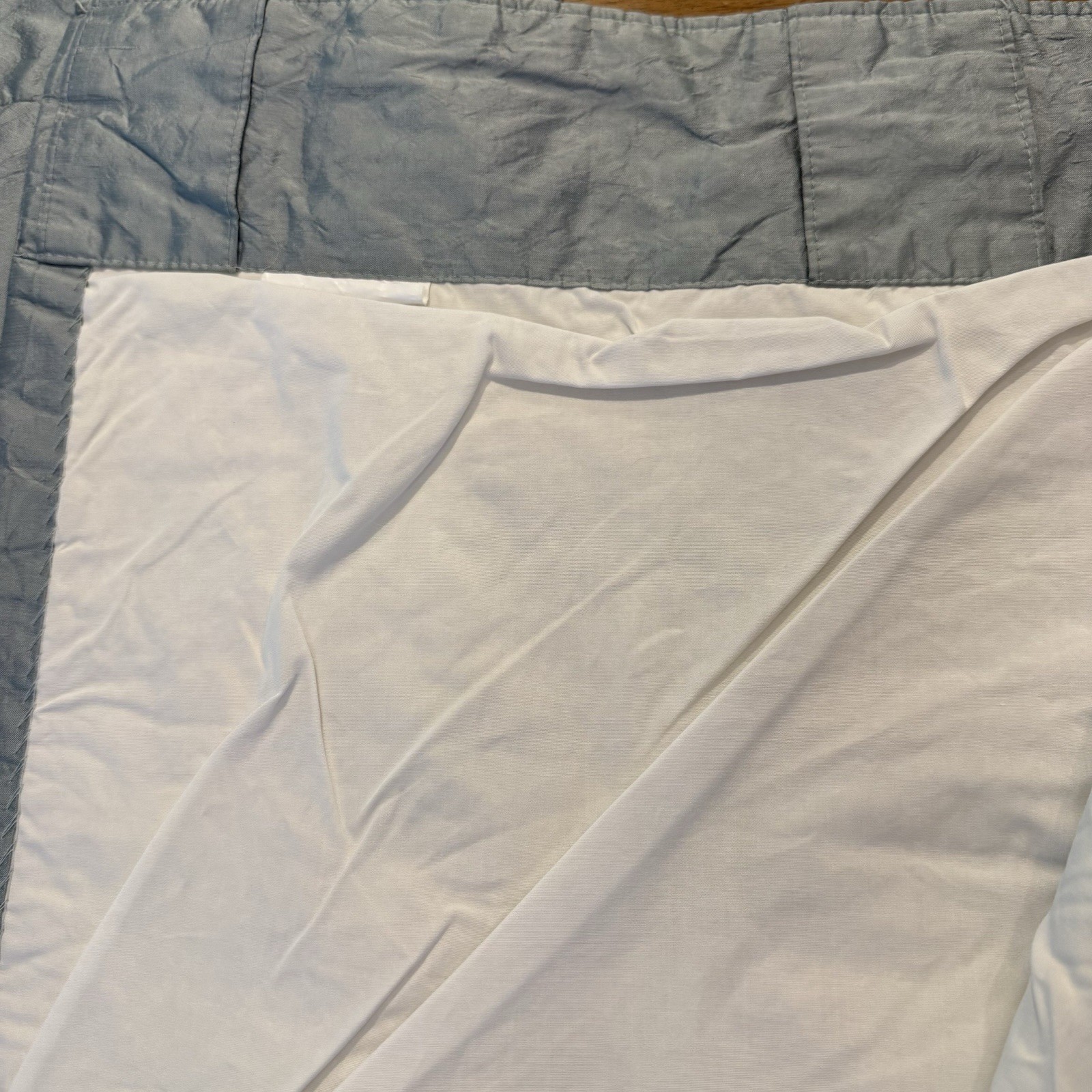 VTG Silk Curtain Panels SET 2 Light Blue Thermal Blackout Double Lined 47×90 Ea