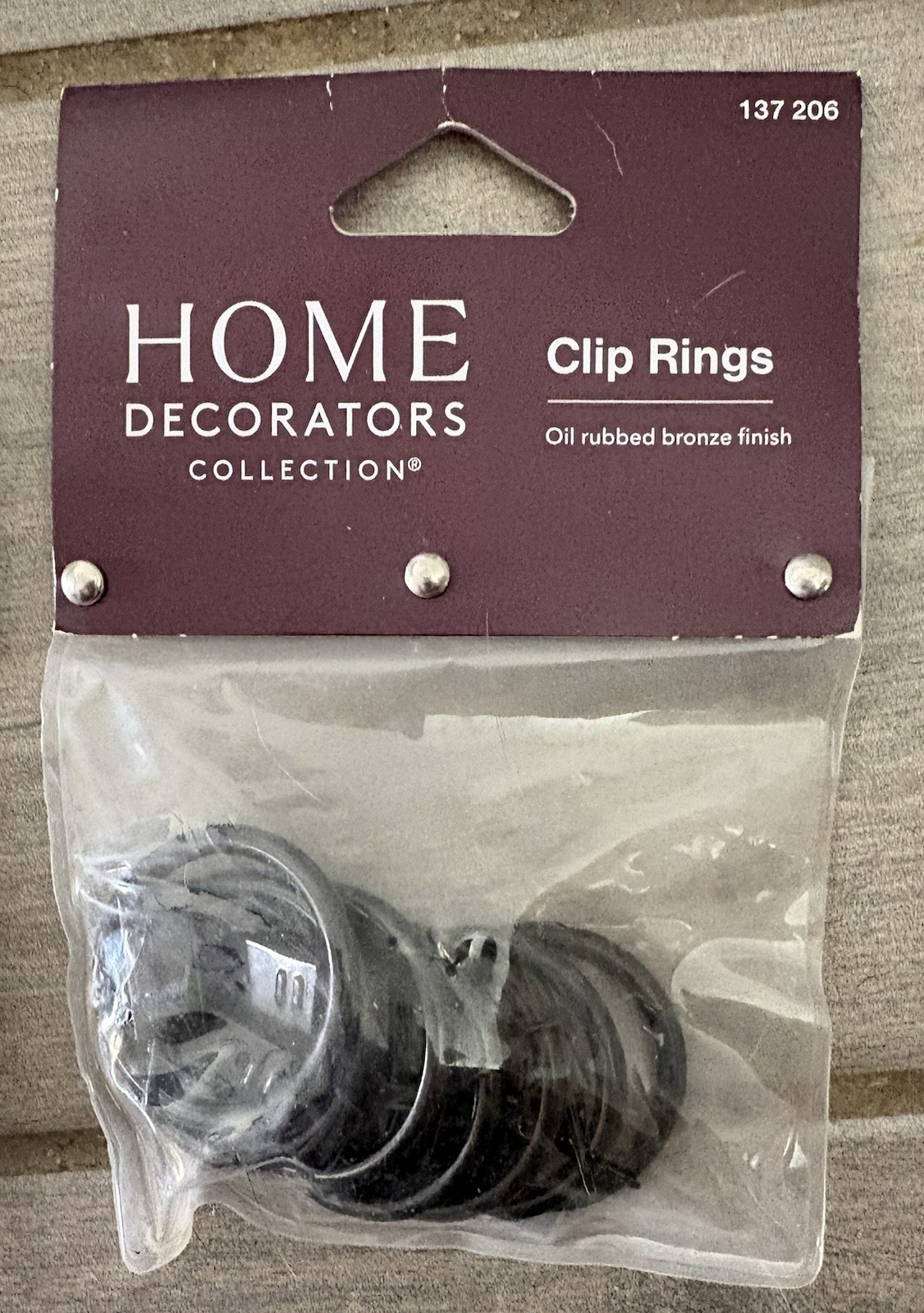 (3) Home Decorators Collection Clip Ring Oil Rubbed Bronze 1-1/4″ Pack of 7