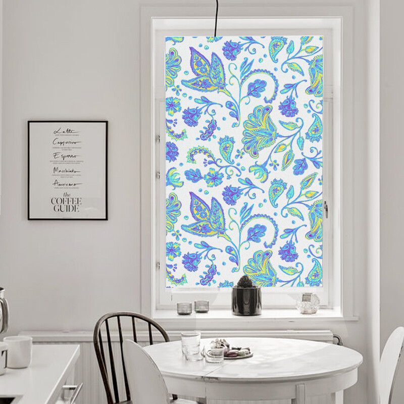 Frosted Glass Sticker Static Opaque Floral Stained Window Film Vinyl Blackout