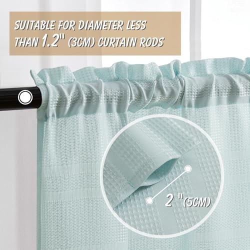 Water Repellent Bathroom Curtains for Small 30″W x 36″L (Pack of 2) Blue