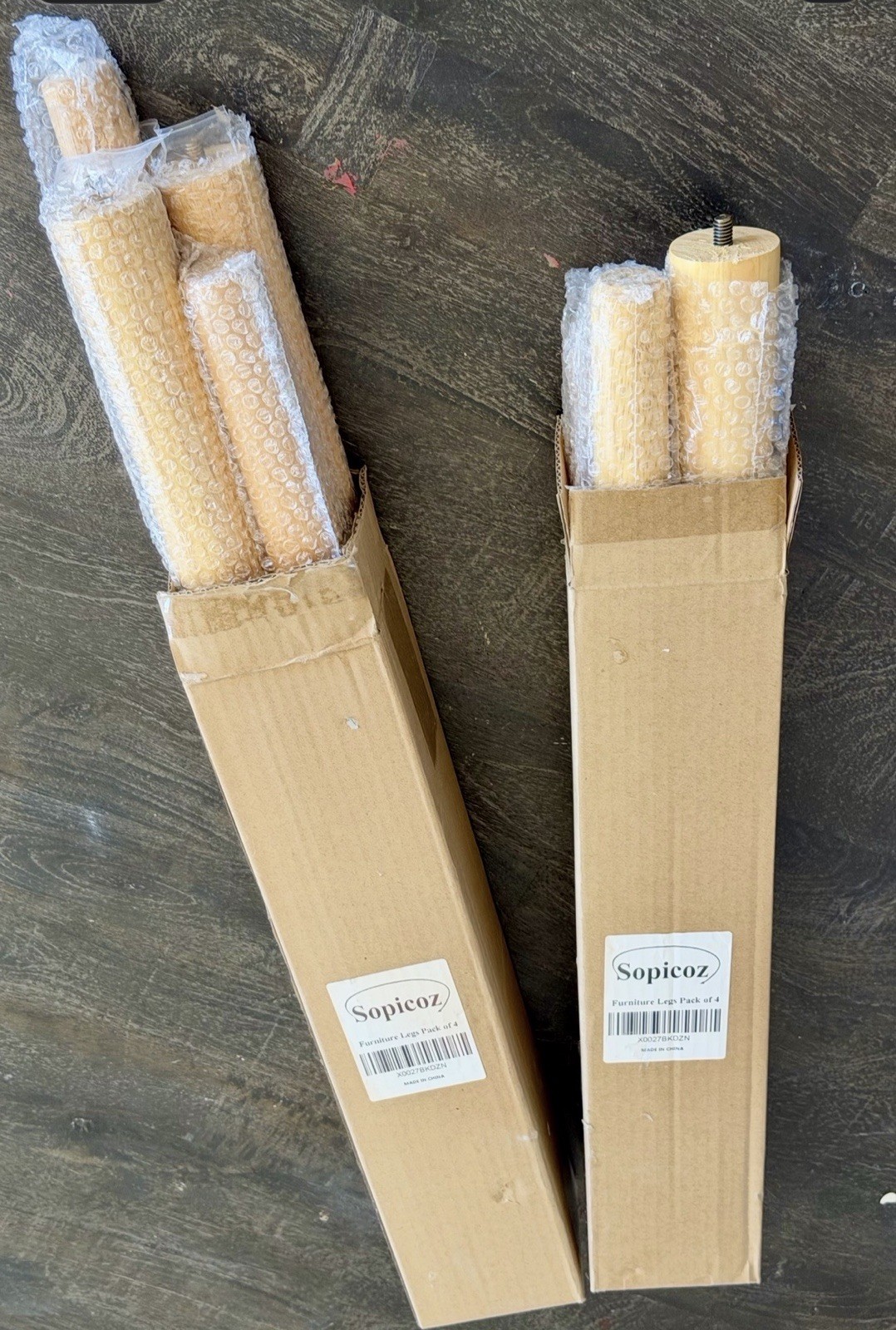 Sopicoz Curtain Rod Set Pack of 4 Wood Beige 1 in Diameter Screw-On