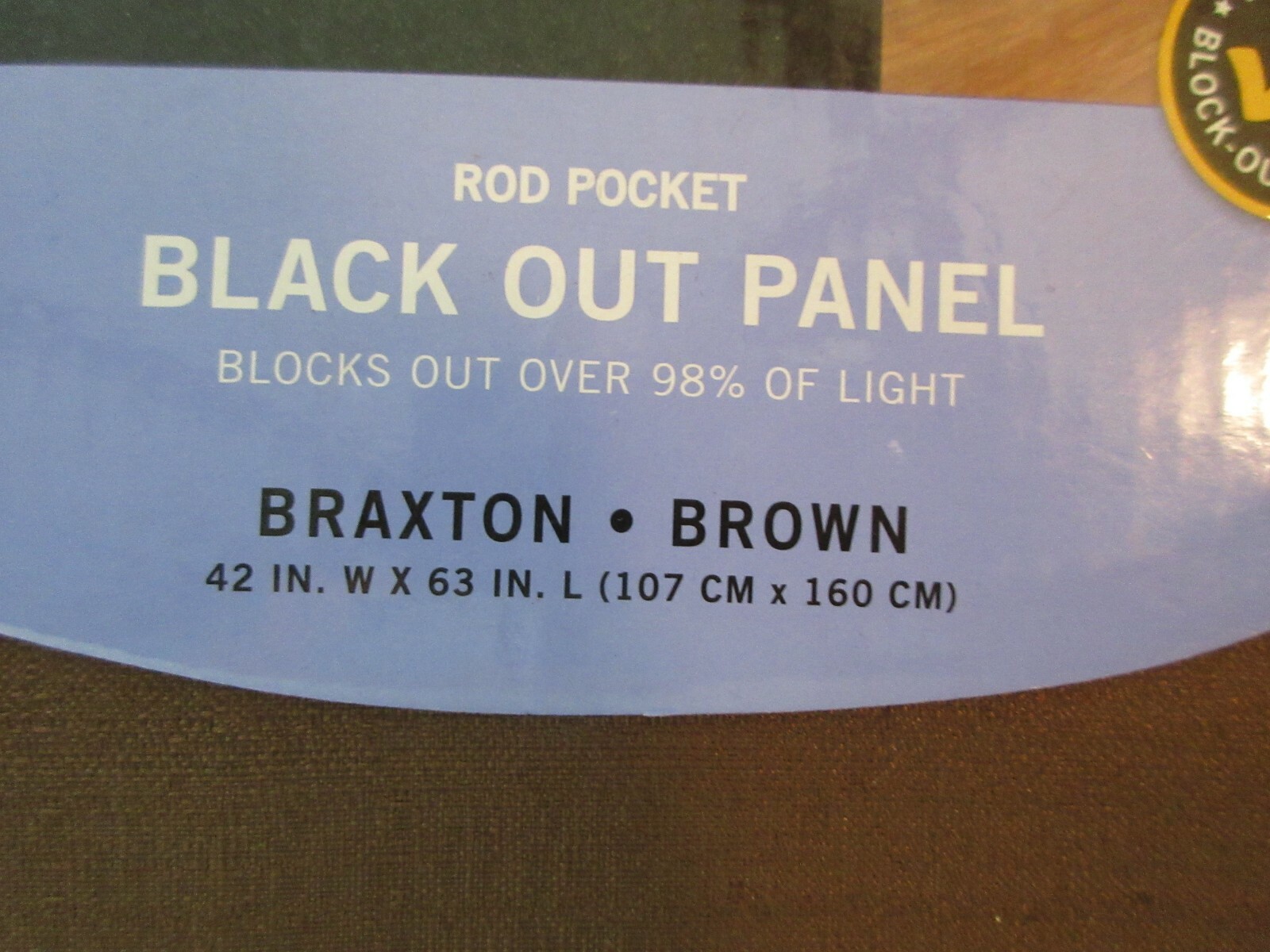 1 Panel – 63″ eclipse Black Out Panel w/ Rod Pocket Braxton Brown Solid Texture