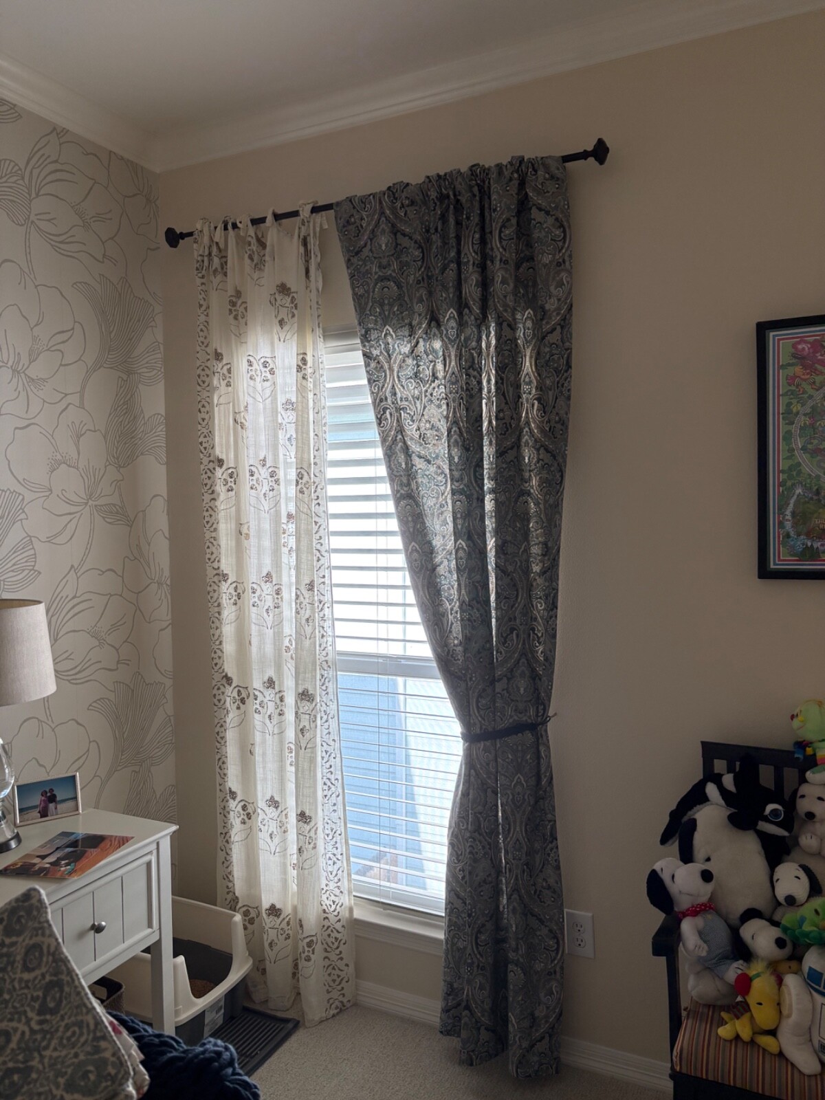 Pottery Barn Mckenna paisley drape panels in blue 96 inches