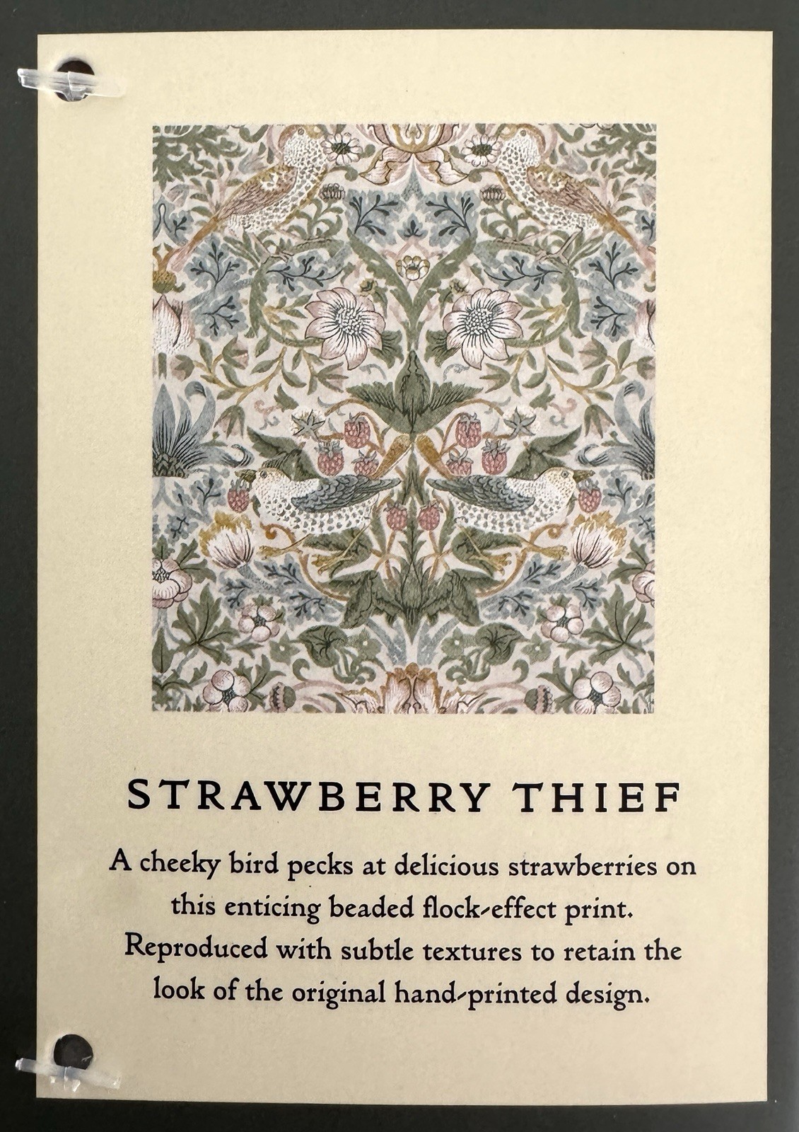 New Morris & C Window Curtains 2 Panels Darkening 37 x 96 Strawberry Thief Birds