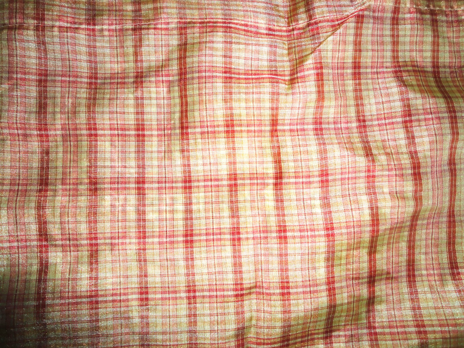 WAVERLY plaid terracotta gold semi sheer (1) ASCOT VALANCE 53 X 22
