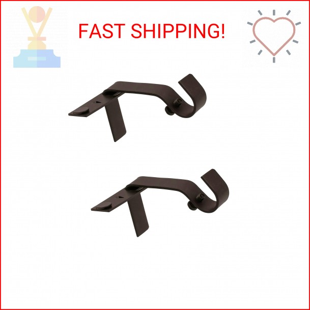Kenney – Fast Fit Curtain Rod Brackets, No-Drill, No-Measure Installation, Durab