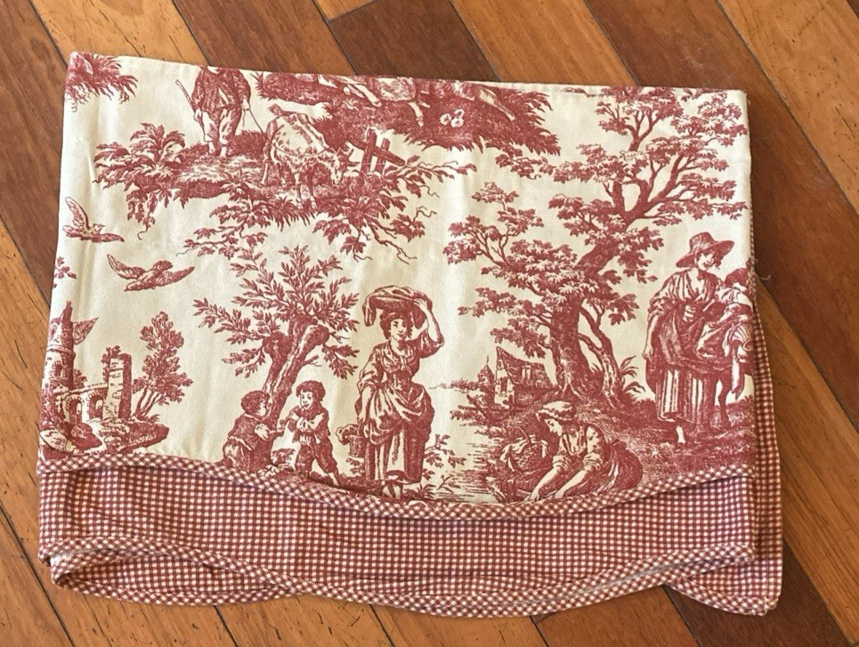 Waverly Red Toile French Country Life Valance Scalloped Layers Red Gingham