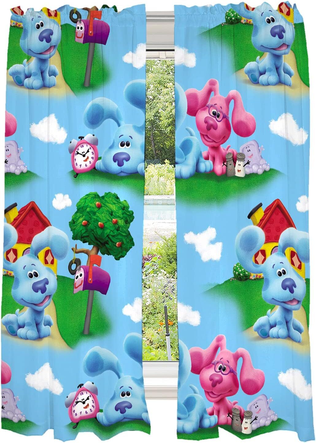 Blue’s Clues “Blue and Friends” Kids Curtain Panel, Set of 2-AB09CKJJGPT6