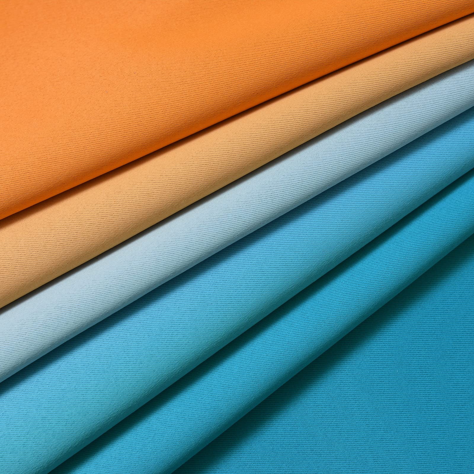 Ombre Orange and Blue Curtains for Bedroom, Gradient Room Darkening Curtains,…