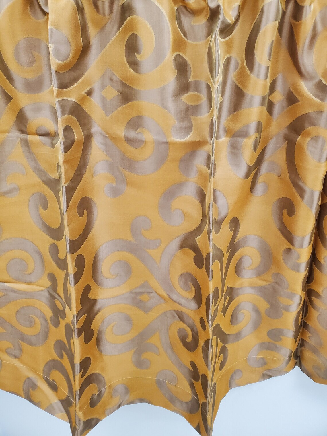 Scroll Custom Lined Valance or Unlined Tiers Jacquard Scroll VINTAGE NEW RARE