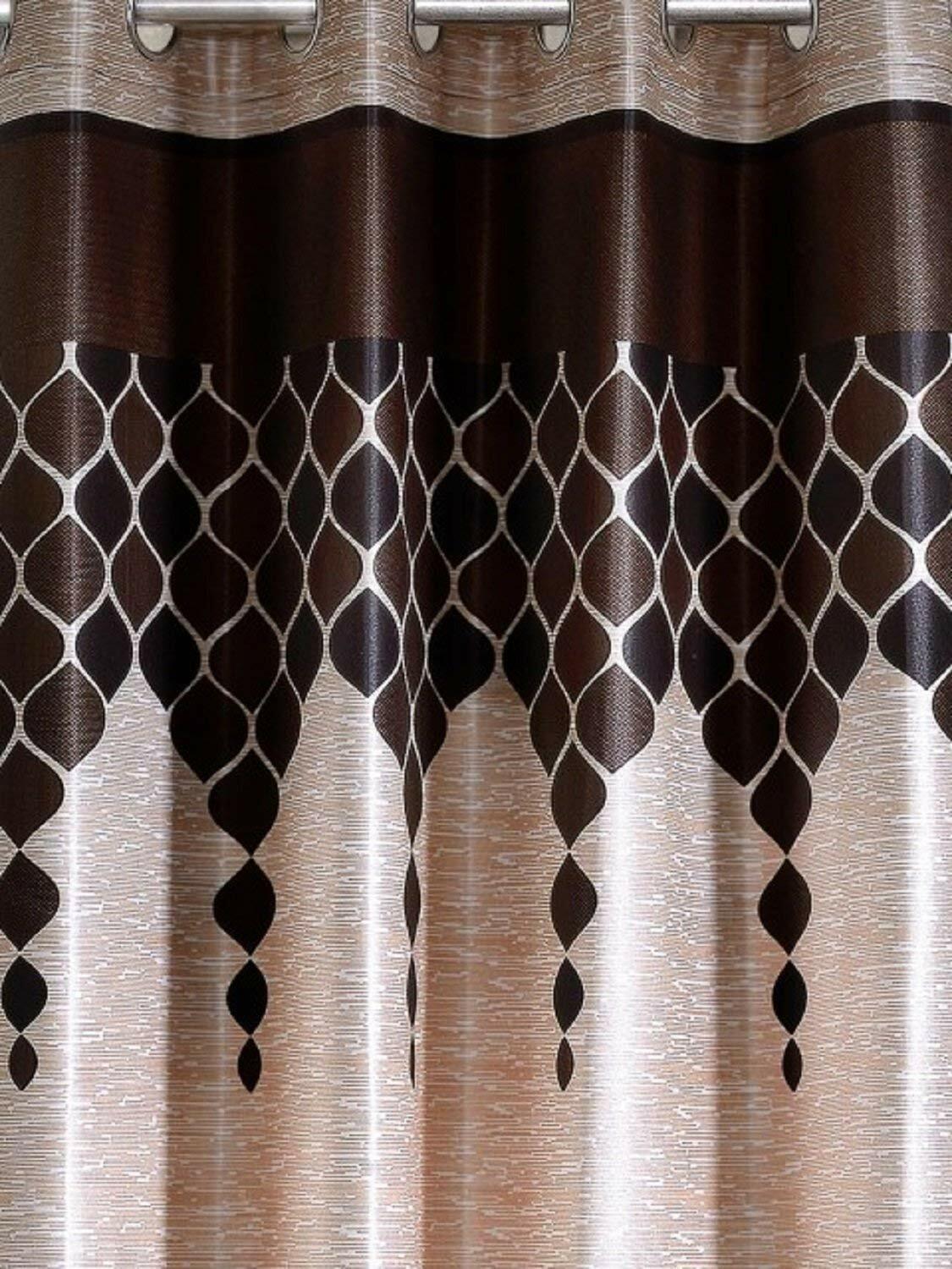 Polyester Door Curtain 2 Piece Eyelet 7ft 84 inch Brown
