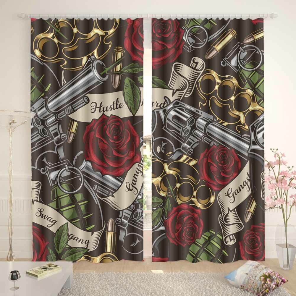 Red Line Expanded Ruby 3D Curtain Blockout Photo Printing Curtains Drape Fabric
