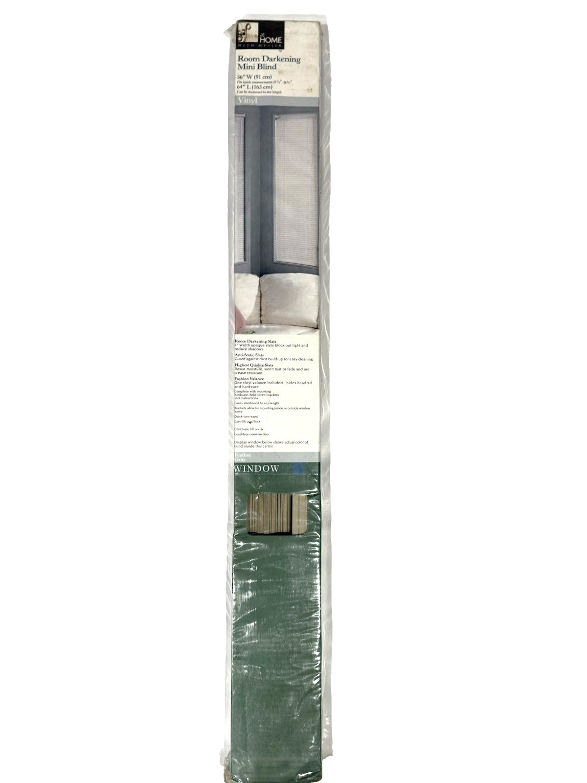 Vinyl Mini Blinds Beige 36×64 Maximum Room Darkening Window Privacy Shades