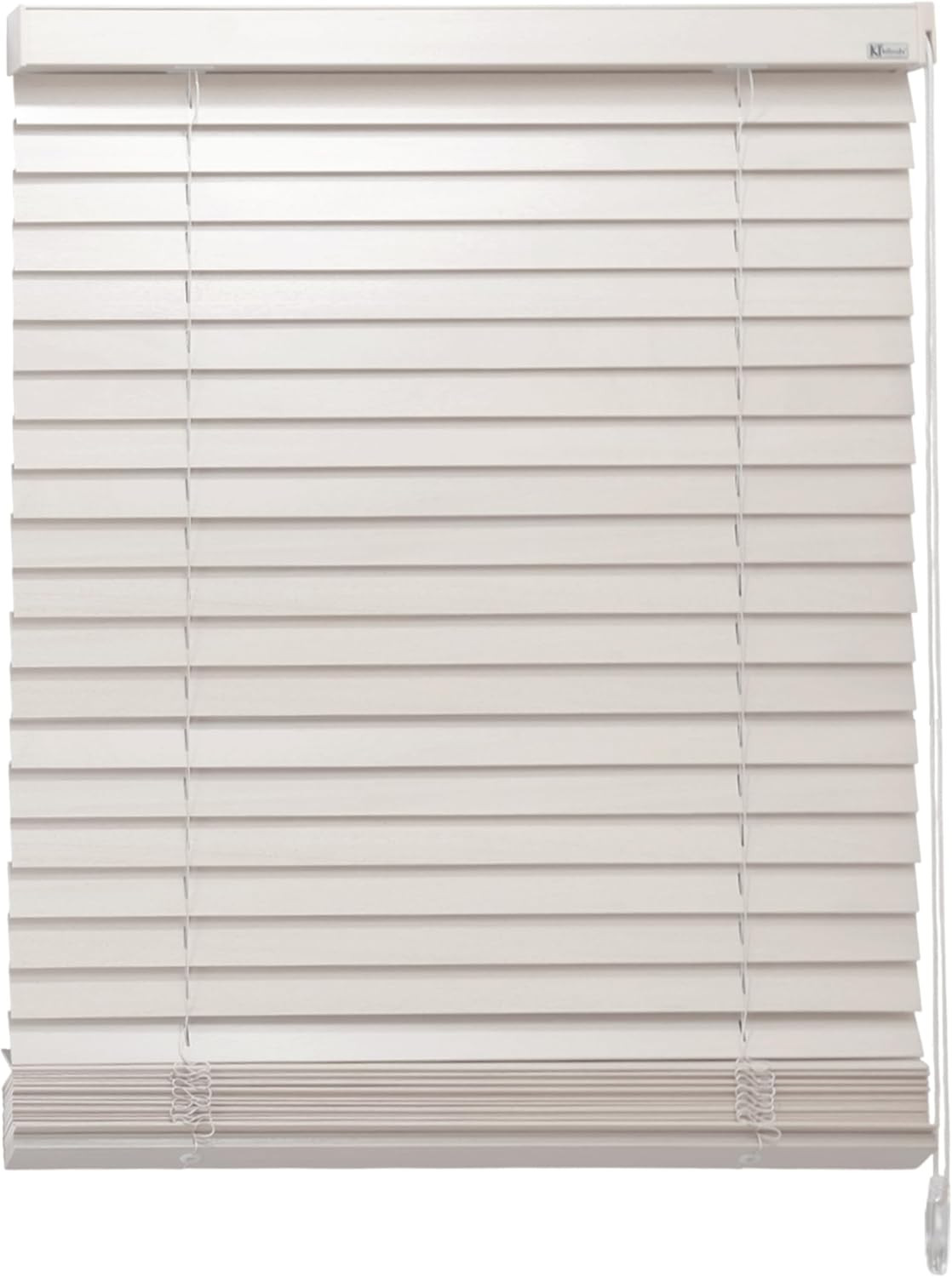 Custom Fit White Poplar Wood Venetian Blinds – 35″ W x 72″ L – Easy Install