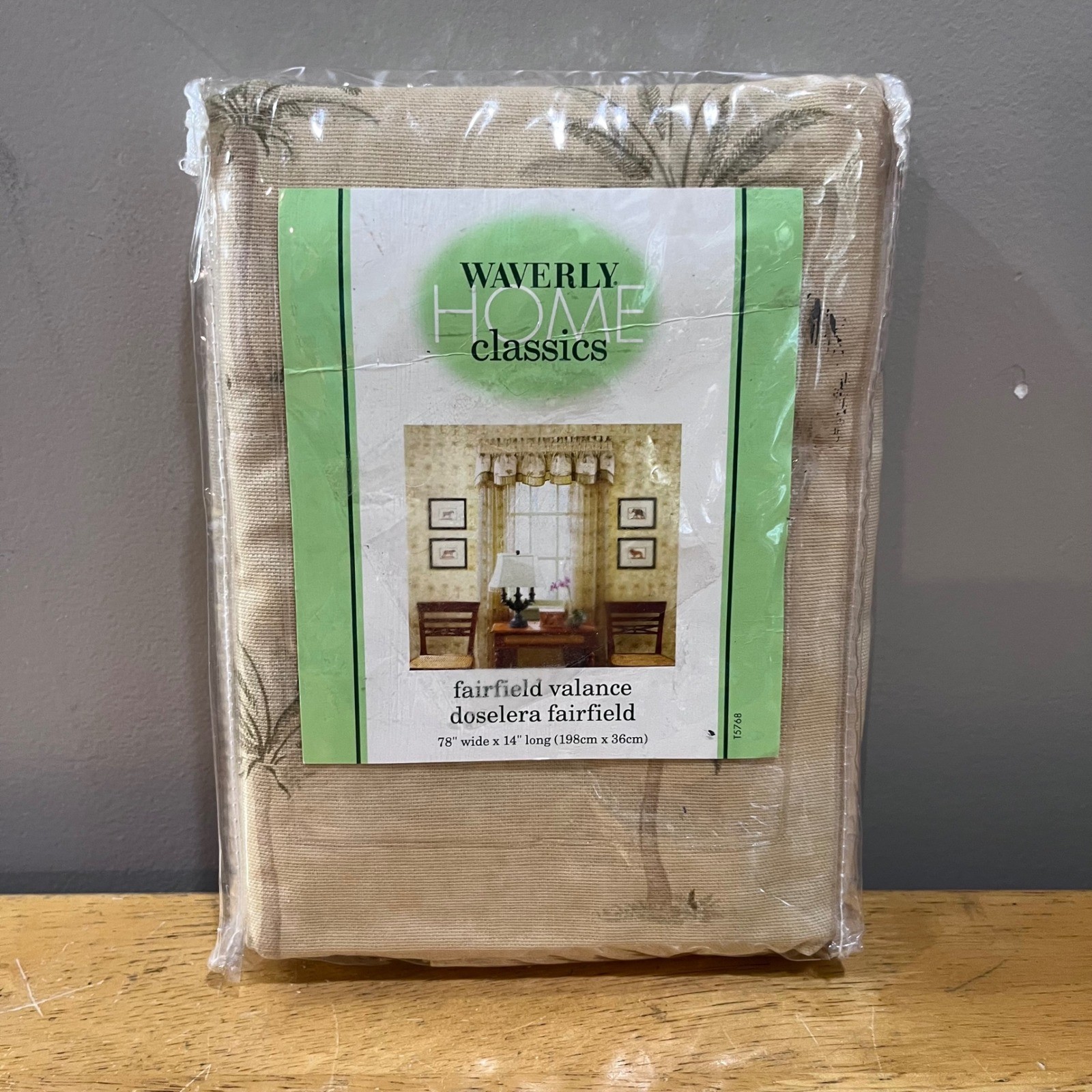 Waverly Home Classics Fairfield Valance Palm Tree Tropical Tan Vtg Coastal 78×14