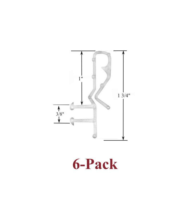 1 3/4″ Hidden Channel CLEAR VALANCE RETAINER CLIPS (6-Pack)