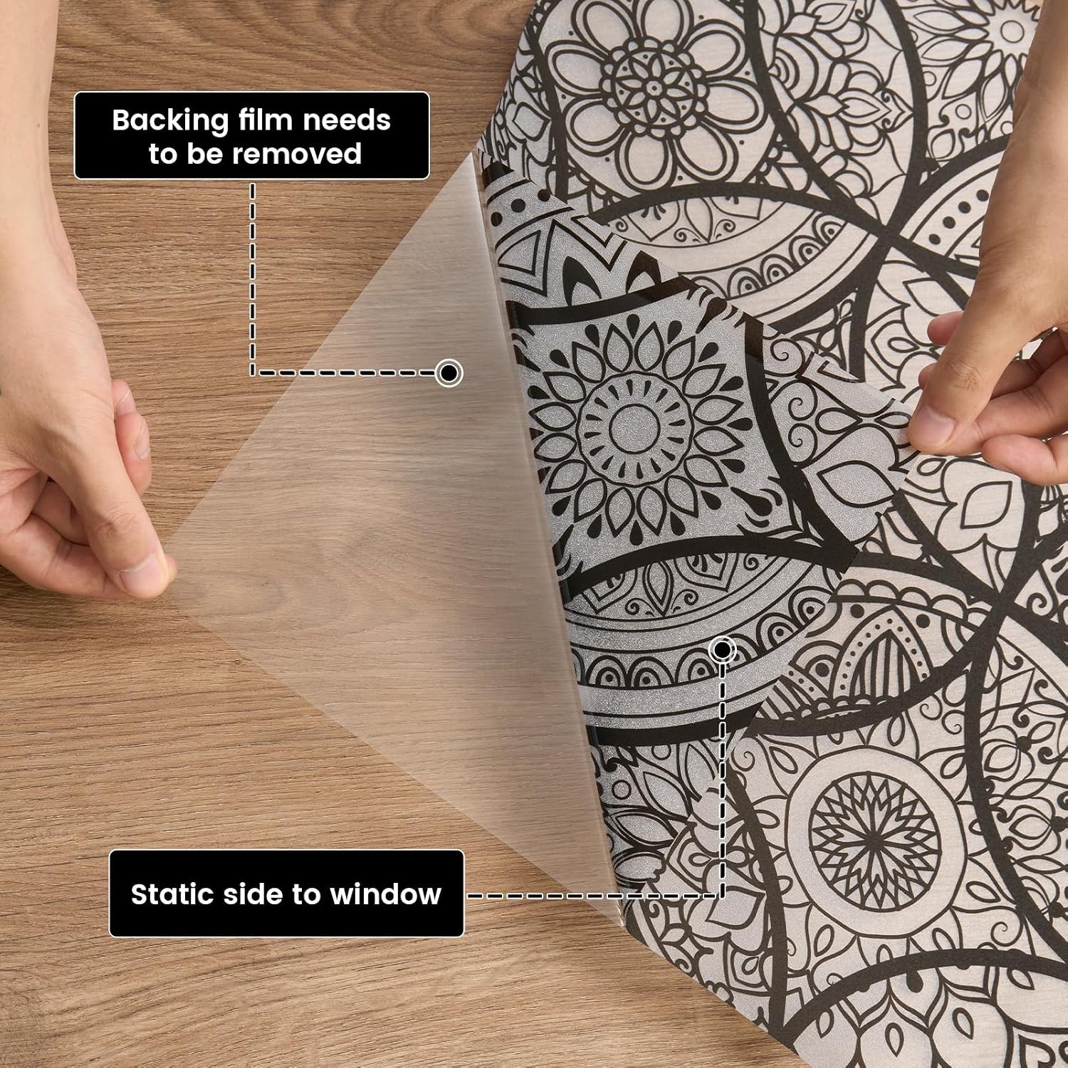 Elegant Static Cling Stained Glass Window Film – 17.7” x 78.7” for Privacy