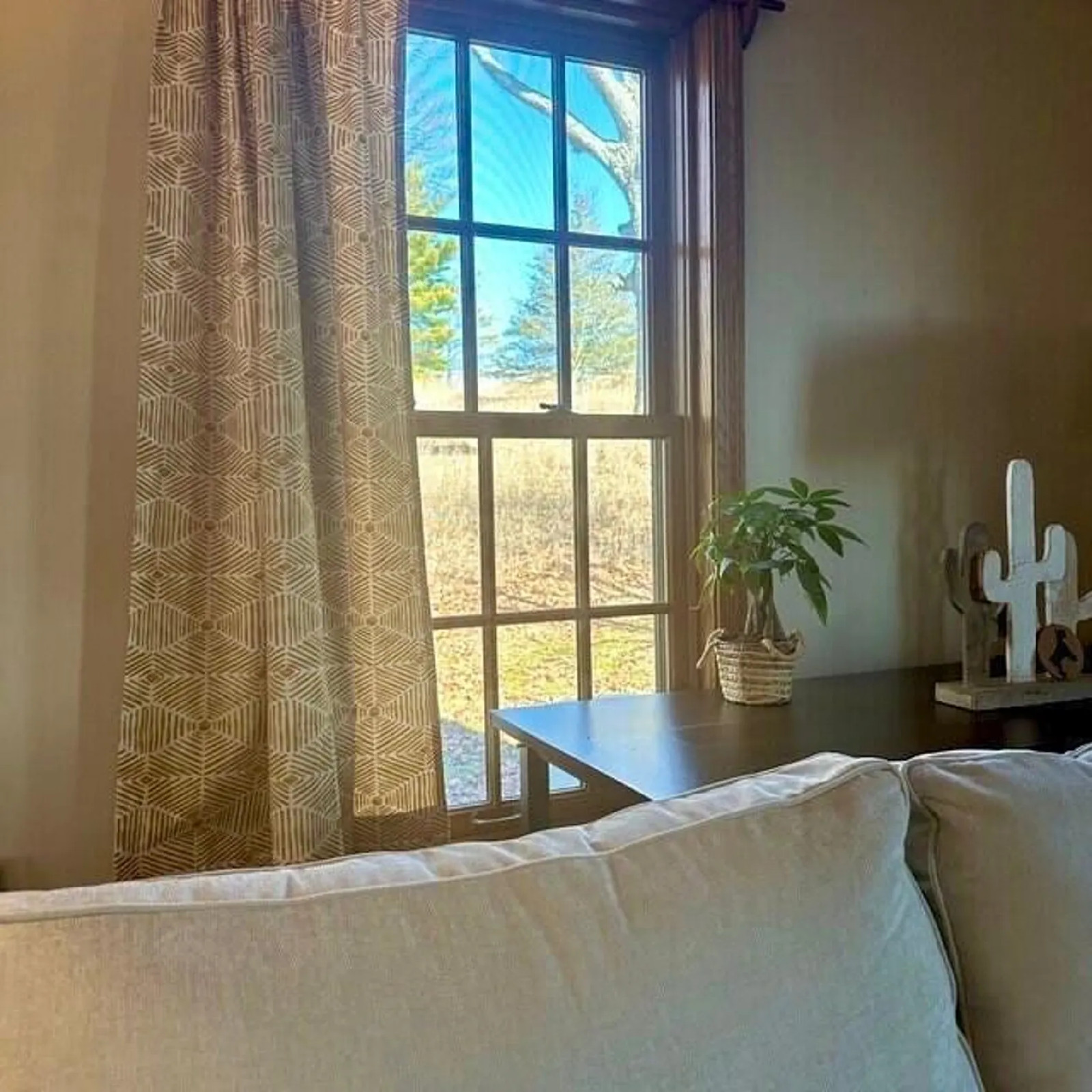 Curtains Made in the USA, Heni Goldenrod Natural, Medium Weight Cotton Slub