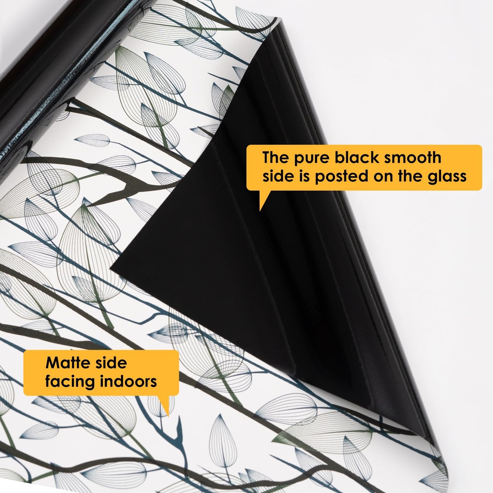 Leaf Pattern Window Tint with Installation Tools, Blackout Window Cover, Sun …