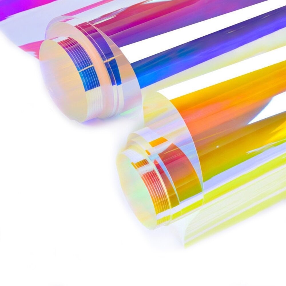 Transparent Iridescent PET Sheet Window Film Rainbow For DIY Shopping Mall Decor