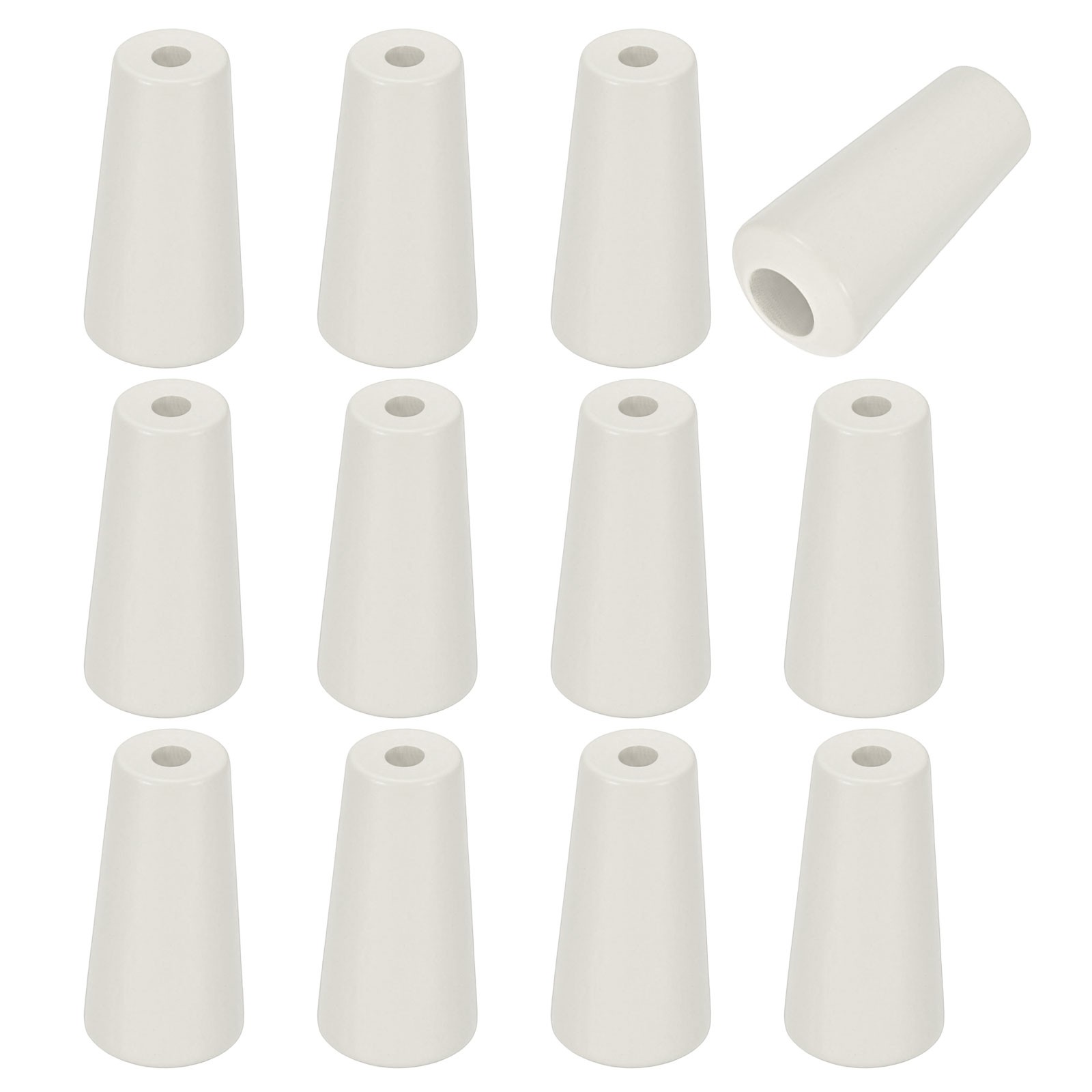 12Pcs Cord Knobs, Wood Cord Tassel Drops Pull End for Window, Creamy Cone