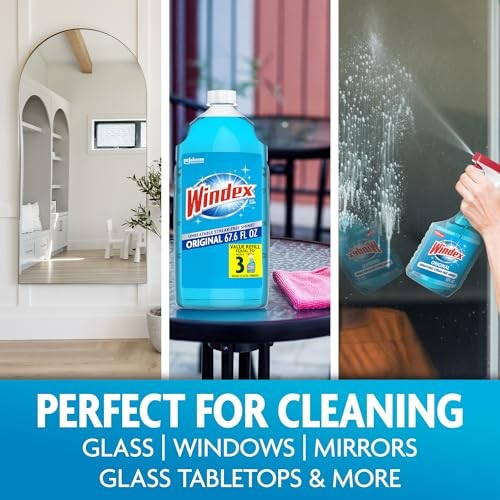 Windex Glass and Window Cleaner Bottle, Bottle 67.6 Fl Oz (Pack of 1) Refill