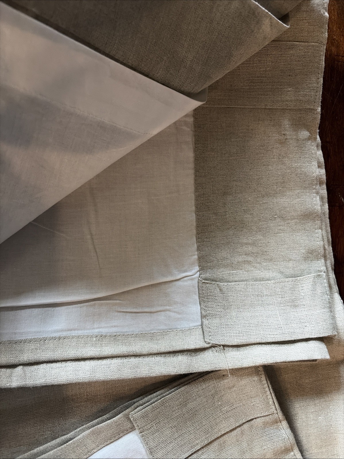 Rare Pure Luxury Belgian Linen Natural Window Curtains Panel Drapes 50×108 Set 2