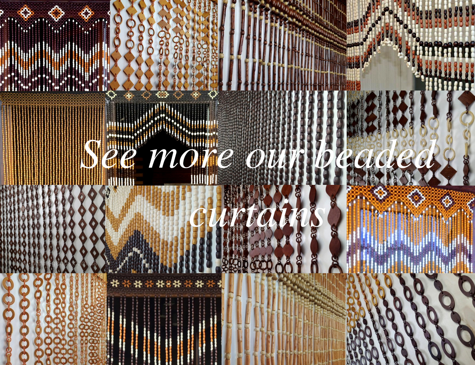 Bead Curtain Doorway, Wood String Beads Curtains, Handmade Wooden Curtain
