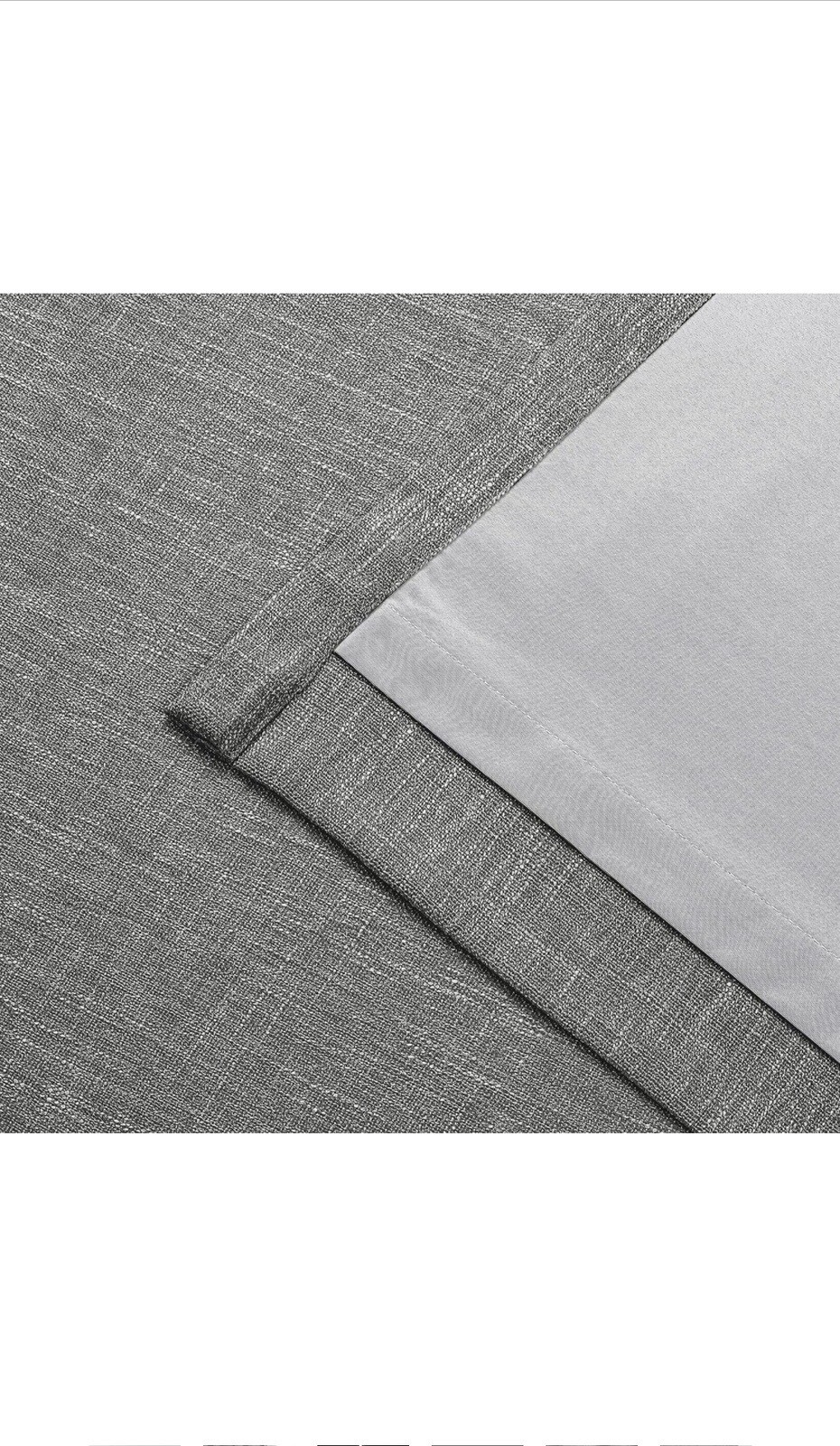 Vision Home Charcoal Grey Full Blackout Curtains Pinch Pleated 2 Panel 40”WX95”L