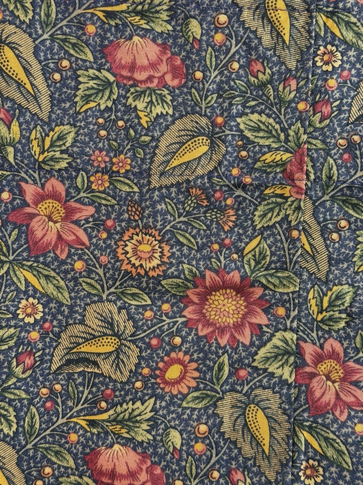Waverly Valances William Morris Style Floral (3) ~76×15 Gold Red Rust Navy EUC