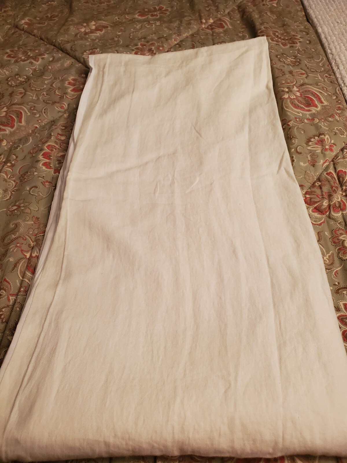 NWOT Pottery Barn Ivory Belgian Flax Linen Classic Lined Curtain Panel 50×108