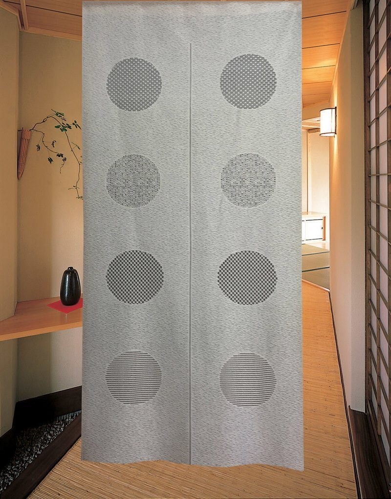 Made in JAPAN | Noren Curtain – Round Linen Traditional & Modern Gift 85x170cm