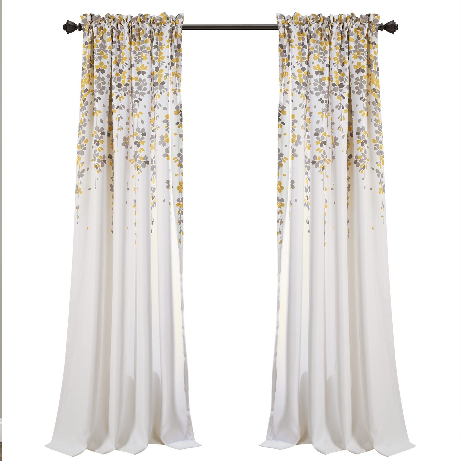 Lush Decor Weeping Flower Light Filtering Window Curtain Panels Pair 52W X 2