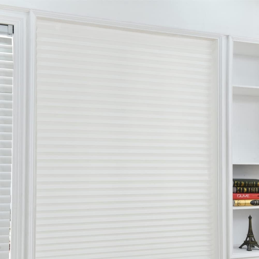 Temporary Blinds – Vertical Pleated, Self Adhesive, Easy to Install, Fits Win…