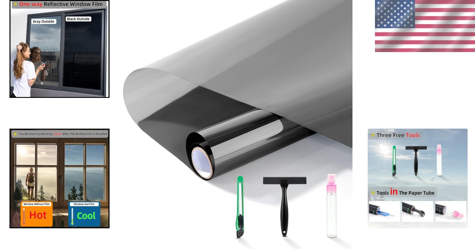 PET Window Tint – Explosion-Proof Privacy Film with Installation Tools Included