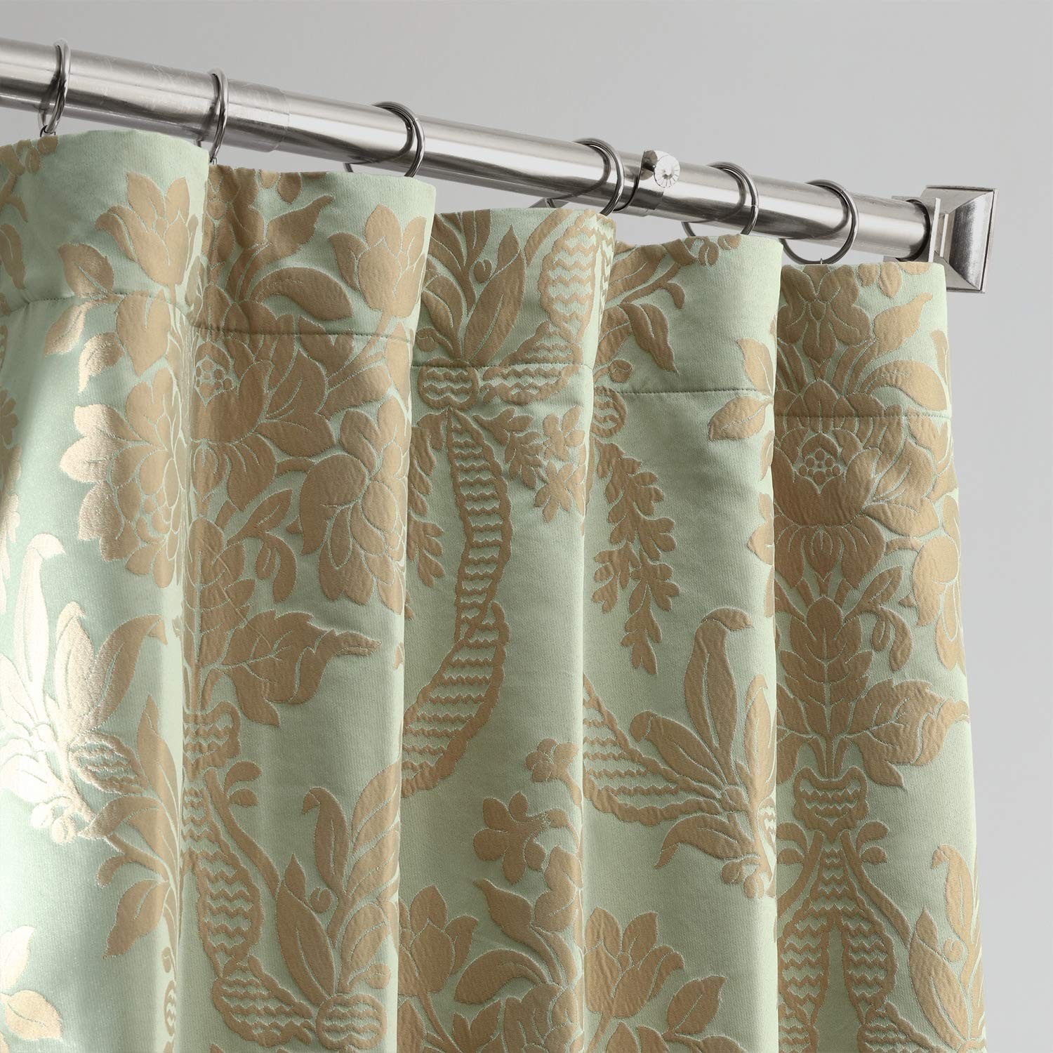 Designer Damask Curtains for Room Decoration 108 Inches Long Faux Silk Room D…