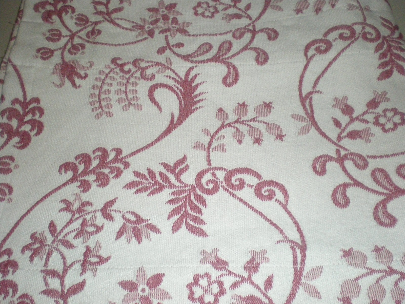 JCPenney Valance Scrollwork Botanical Brocade Rosewood White 78″W x 18″L 2 avail
